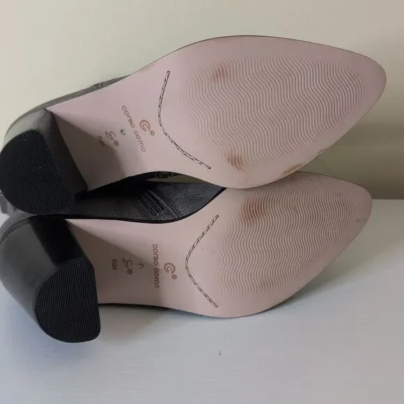 Corso Como Size 6.5 Hurray Dusted Metallic Gunmetal Heeled Boots, NEW - Picture 12 of 15